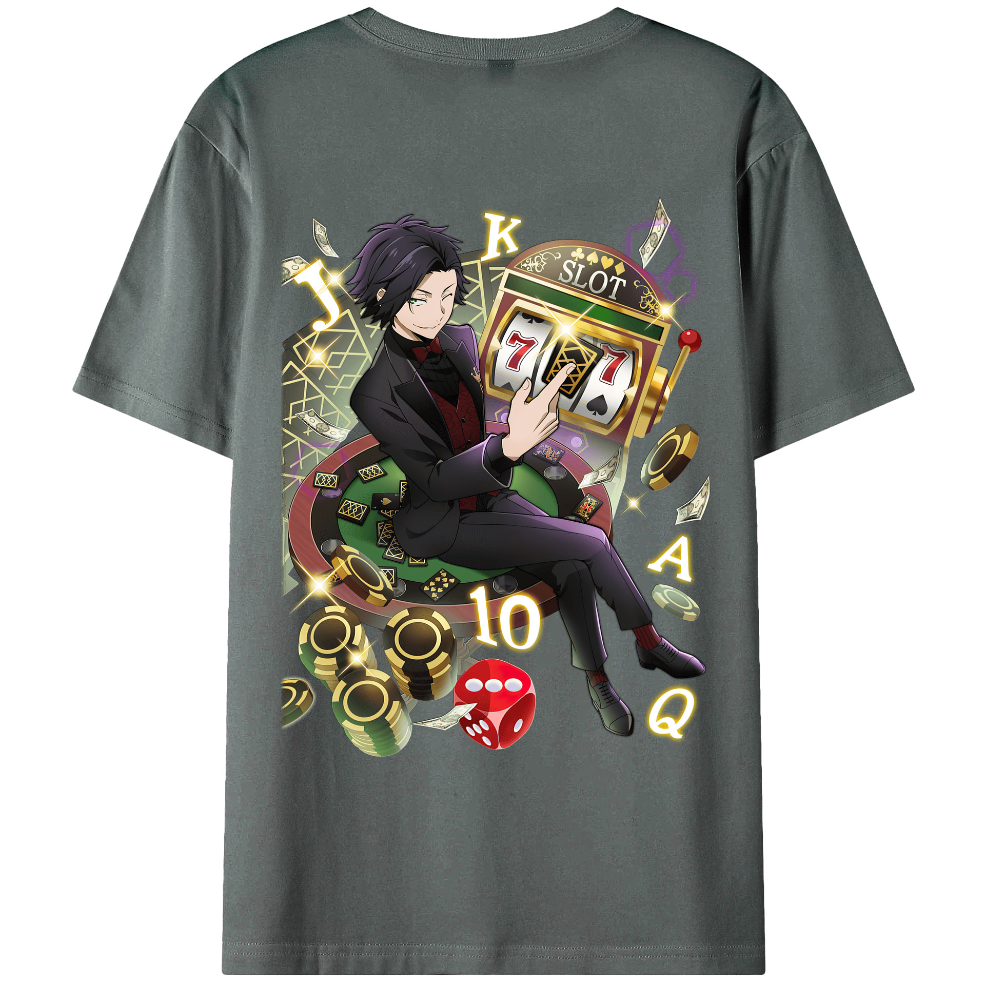 （画像用） 文豪ストレイドッグス Bungo Stray Dogs 綿100％ メンズ半袖Tシャツ（バックプリント） 通気性